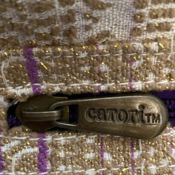 Catori Boho Crossbody gold/purple thread & Zippers Bohemian Hippie Beach Gypsy - Picture 11 of 14